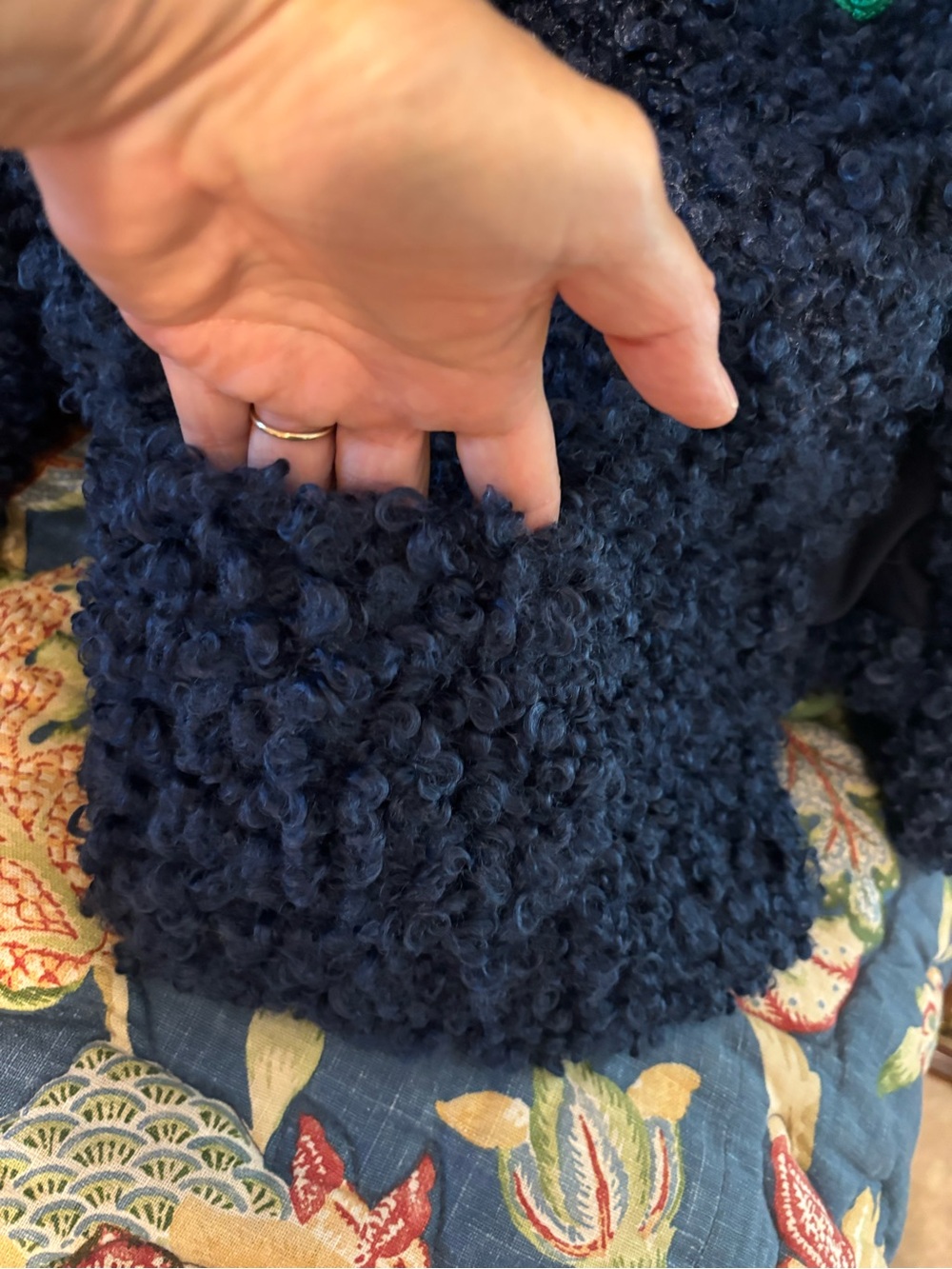 Gretchen Scott Navy Sherpa Textured Jacket - Picture 7 of 11